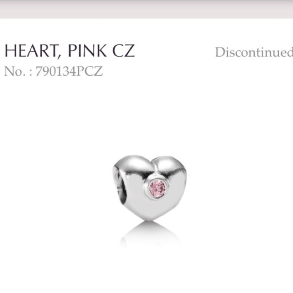 Heart Pink CZ pandora charm
